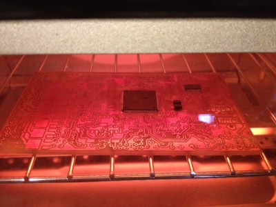 Jaguar Prototype PCB during reflow soldering