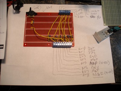 Picture of sensor board of TA card build.